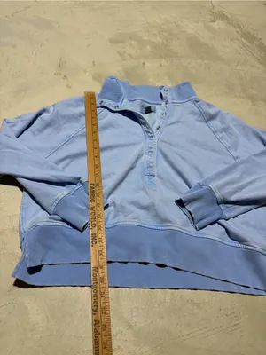 American Eagle Light Blue Women's Pullover Snap-Front Sweatshirt medium thumbnail 4