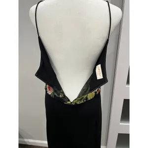 HORTLY WESTWOOD Black Spaghetti Strap Maxi Dress Floral‎ Waist Panel thumbnail 4