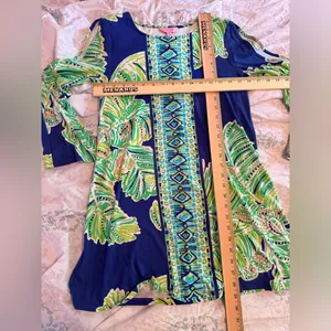 Lilly Pulitzer Ophelia Dress‎ Size XS Iris Blue Cold Shoulder Sleeve midi thumbnail 7