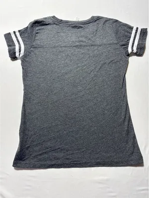 Vintage Mustang Ladies S Grey Tee with Sporty Stripes thumbnail 7
