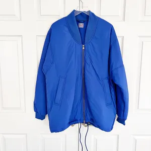 Free People Movement Midnight Moon Solid Bomber Jacket in Cobalt Blue thumbnail 2