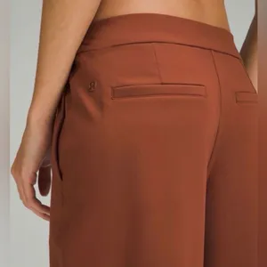 NWOT Lululemon Luxtreme mid-rise straight leg trouser dark terracotta size XS thumbnail 3