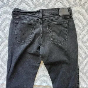 LEVI’S Women’s 505 Straight Leg Black Denim Jeans 28 thumbnail 6