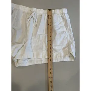 Universal Thread Drawstring Shorts Womens XL White Linen Minimal Coastal Beach thumbnail 5