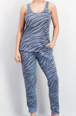 Karen Neuburger 3 Pieces Textured Pajama Set, Blue thumbnail 1