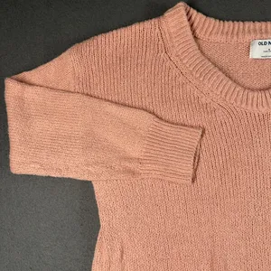 Old Navy Sweater Womens Small Pink Tunic Length‎ V Neck Long Sleeve 100% Cotton thumbnail 2