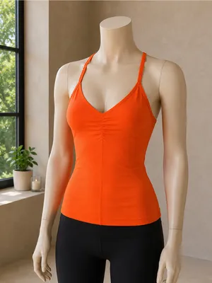 Lululemon Open Your Heart Tank Dazzling Orange Y2K Vintage Size 4 thumbnail 1