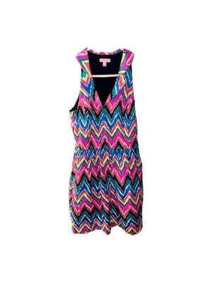 Lilly Pulitzer Chevron Sherlynn Hearts A Flutter Dress Sleeveless thumbnail 2