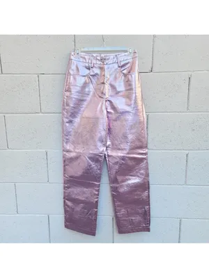 12th Tribe Aimmia Metallic Pink Straight Leg Pants thumbnail 2