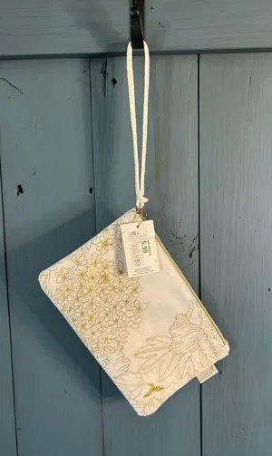 Papyrus White and Gold Floral Wristlet (New) thumbnail 1
