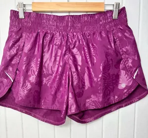 Athleta Race Runner Women’s Magenta Printed Athletic Shorts Size M‎ thumbnail 1