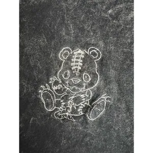 Philcos Unisex L Gray Acid Wash T-Shirt Stitched Bear Graphic Vintage thumbnail 5