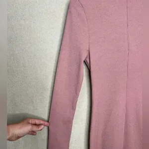 ASTR The Label Blush Ribbed Long Sleeve Bodycon Dress Knee Length Size M thumbnail 8