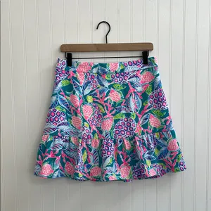 LILLY PULITZER Debbie Skirt in Maldives Green Turtle Wave Size 8 *FLAW/ALTERED thumbnail 2