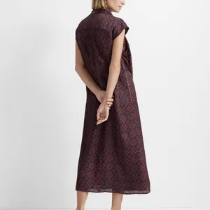 New Club Monaco‎ Women's Drape Neck Red Dress Size 6 Retail $269 Geometric thumbnail 3