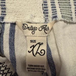Indigo Rein Blue and White Striped Linen Pants thumbnail 3