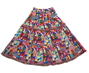 Antonio Melani Bold Multicolor Tiered Maxi Skirt‎ Size 4 Dopamine Resort Cruise thumbnail 1