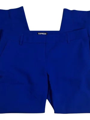 Express Columnist Cobalt Blue Ankle Dress Trousers Size 6R Pants Flat Front thumbnail 2