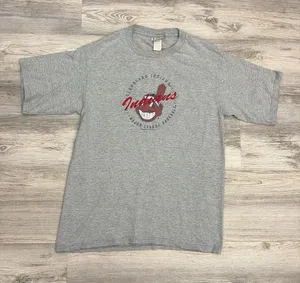 Vintage 2005 Lee Sport Gray Cleveland Indians MLB Logo Women's T-Shirt Size M thumbnail 2