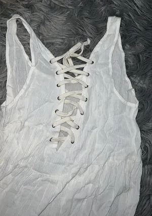 ANGL lace back uneven stitch maxi dress thumbnail 3