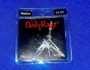 Body Rage body piercing acrylic retainer retainers 14g 6 pc New thumbnail 1