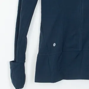 Lululemon Contour Full Zip Jacket Womens Size 4 Nocturnal Teal Thumbholes thumbnail 8