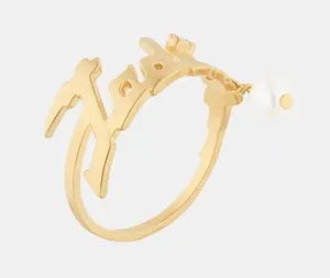 Dior J'ADIOR RING Gold-Finish Metal with a White Resin Pearl and a White Crystal thumbnail 2