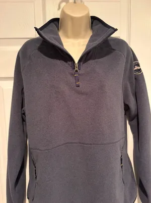 Pendleton‎ Women Fleece Quarter Zip Pullover Sz L Gray Blue Zip Pockets gorpcore thumbnail 1