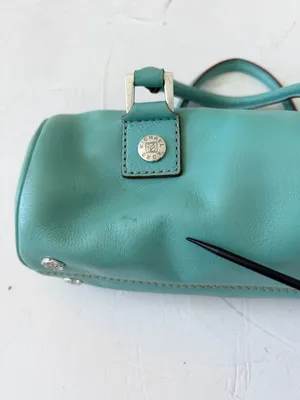 Vintage Michael Kors Barrel Bag 2000s Y2K Mint Green Teal thumbnail 8