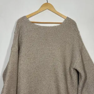 Pink Lily Knit Cardigan Sweater Womens Large‎ Tan V-Neck Drop Shoulder Preppy thumbnail 5