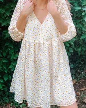 Sunday Best Aritzia Bonita Daisy Dress Medium Coquette Cottagecore Sheer Sleeve thumbnail 1