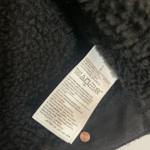 Old Navy Black Chore Jacket Oversized Boyfriend Sherpa Lined Ladies Sz Large Denim Barn thumbnail 6