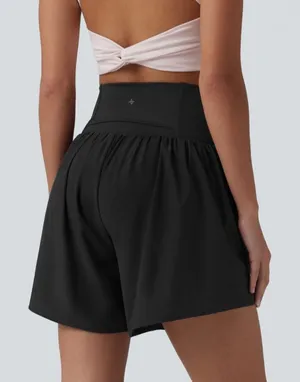 Halara Shorts Womens XL Black High Waisted 5" Back Pocket Running 2 in 1 thumbnail 1