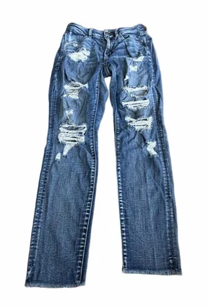 American Eagle Super Stretch Women's Distressed Blue Jeans thumbnail 1