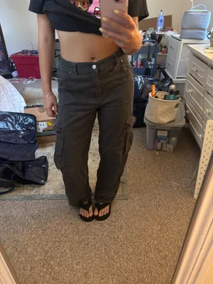 Pull & Bear Black Cargo Pants thumbnail 2