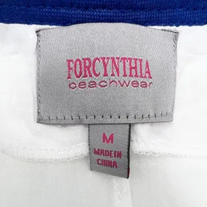 For Cynthia Swimsuit Cover Up Womens Medium Embroidered Shark Bite‎ White Beachy thumbnail 9