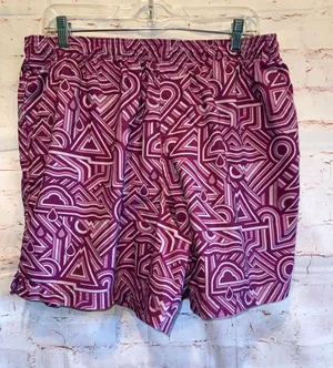 Columbia Womens XL Geometric purple board shorts pull on lightweight pockets thumbnail 1