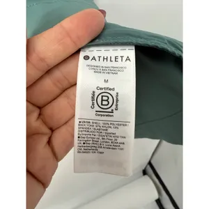 Athleta Advantage Poplin Top Women’s M Green Half-Zip Lightweight Tunic Jacket thumbnail 8