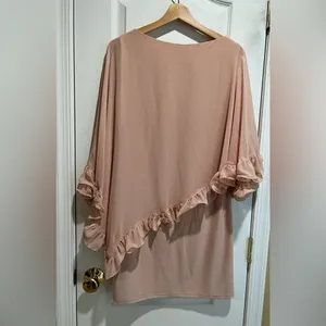 Xscape cape ruffle dress pale pink size 6 thumbnail 2