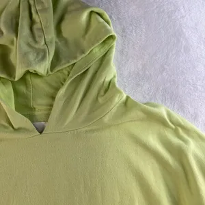 Aerie Offline XL Cropped Boxy Hoodie Lime Neon Green Pullover Sweatshirt Women thumbnail 4
