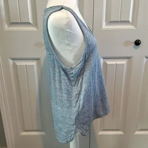 Ann Taylor‎ Large Heathered Light Blue Linen Sleeveless Tank Top thumbnail 7