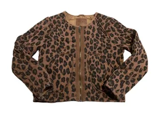 BLANKNYC Quilted Jacket M Brown Cheetah Print Mob Wife‎ Boho 42EJ5557 Streetwear thumbnail 1