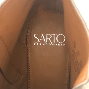 Franco Sarto Spectra Suede Booties 6.5 Tan Pointed Toe Quiet Luxury Fall thumbnail 4
