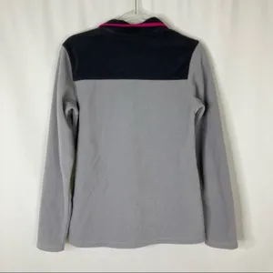 Columbia Gray 1/4 Zip Fleece Jacket Pink Detail 100% Polyester Womens Small thumbnail 5