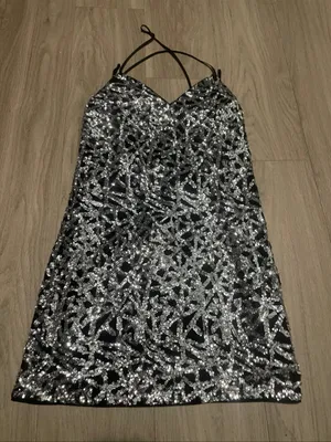 ALI & JAY Black and Silver Sequin Strapless Slip Dress thumbnail 1