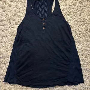 Lucky Brand Navy Racerback Sleeveless Top Size M thumbnail 1