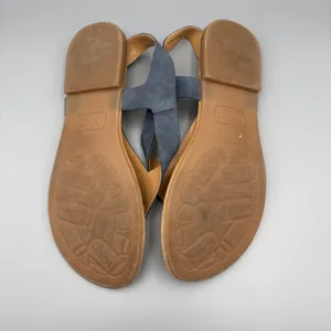 Korks Skylar Sandals Size 9 Blue Faux Leather Vegan Thong Sling Back Cork Summer thumbnail 9