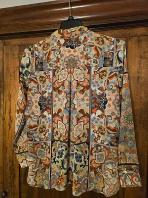 O Rose & Olive Womens Paisley Floral Boho Button-Down Shirt Large thumbnail 4