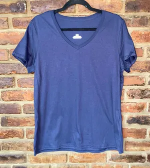 NWOT Fanatics Navy Blue Short Sleeve V-Neck Cotton T-Shirt Tee Womens Size Small thumbnail 1