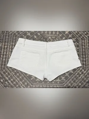 Edikted White Jagger Low Rise Denim Shorts Sz L New without tags thumbnail 5